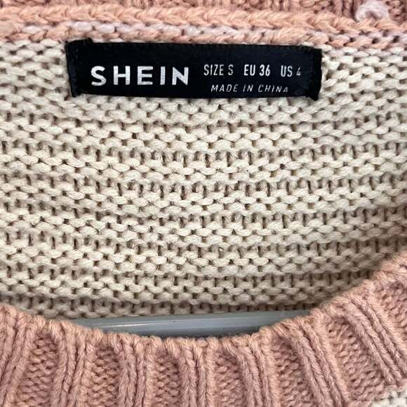 SHEIN Color Block Cable Knit Sweater - Picture 3 of 3